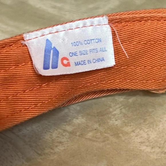 Y2K 2000s Vintage Hawaii Beachy Orange Sun Visor Hat - Picture 7 of 8